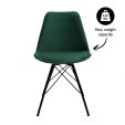 Chaise scandinave Kick Velvet - Vert Foncé - Vert foncé