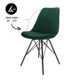 Chaise scandinave Kick Velvet - Vert Foncé - Vert foncé