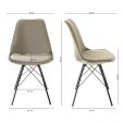 Chaise scandinave Kick Velvet - Taupe - Taupe