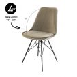 Chaise scandinave Kick Velvet - Taupe - Taupe