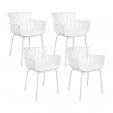 Set de 4 Chaise d’extérieur Kick Otis - Blanc