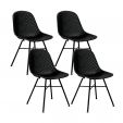 Ensemble de 4 Chaise d’extérieur Kick Sol - Noir