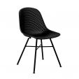 Ensemble de 4 Chaise d’extérieur Kick Sol - Noir