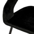 Chaise de salle à manger Kick Lenn - Velour - Noir