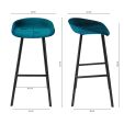 Tabouret de bar Kick Finn - 80cm - Bleu