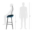 Tabouret de bar Kick Finn - 80cm - Bleu
