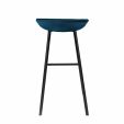 Tabouret de bar Kick Finn - 80cm - Bleu foncé