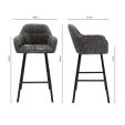 Tabouret de bar Kick Lynn - Gris foncé