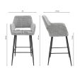 Tabouret de bar Kick Youri - Gris
