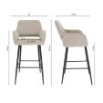Tabouret de bar Kick Youri - Taupe