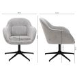 Fauteuil tournant Kick Lux - Gris
