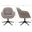 Fauteuil tournant Kick Lux - Taupe
