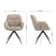 Chaise tournante Kick Abel - Taupe
