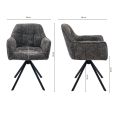 Chaise tournante Kick Luc - Gris foncé