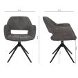 Chaise tournante Kick Owen - Gris foncé