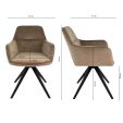 Chaise tournante Tom - Taupe