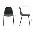 Chaise de salle à manger Kick Bow - Noir