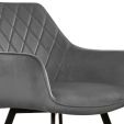Chaise pour salle à manger Kick Velvet Karl - Gris foncé
