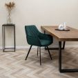 Chaise pour salle à manger Kick Velvet Karl - Vert foncé