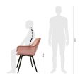 Chaise pour salle à manger Kick Velvet Karl - Rose