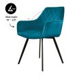 Chaise pour salle à manger Kick Velvet Karl - Bleu