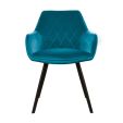 Chaise pour salle à manger Kick Velvet Karl - Bleu