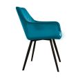 Chaise pour salle à manger Kick Velvet Karl - Bleu