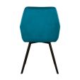 Chaise pour salle à manger Kick Velvet Karl - Bleu