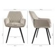 Chaise pour salle à manger Kick Velvet Karl - Champagne