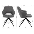Chaise de salle à manger Kick Nora - Gris