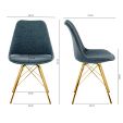 Chaise scandinave Kick Jen - Bleu