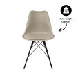 Chaise scandinave Kick Metal Luuk - Taupe