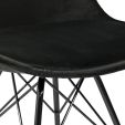 Chaise scandinave Kick Velvet - Noir - Noir