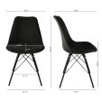 Chaise scandinave Kick Velvet - Noir - Noir