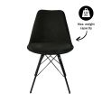 Chaise scandinave Kick Velvet - Noir - Noir