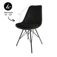 Chaise scandinave Kick Velvet - Noir - Noir