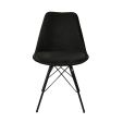 Chaise scandinave Kick Velvet - Noir - Noir