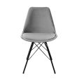 Chaise scandinave Kick Velvet - Gris - Gris