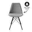 Chaise scandinave Kick Velvet - Gris - Gris