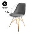 Chaise scandinave Kick - Gris