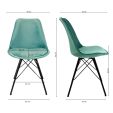 Chaise scandinave Kick Velvet - Vert menthe - Vert menthe