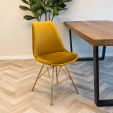 Chaise scandinave Kick Velvet Or - Cadre Or - Or