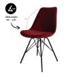 Chaise scandinave Kick Velvet - Rouge - Rouge