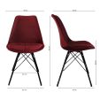 Chaise scandinave Kick Velvet - Rouge - Rouge