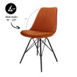 Chaise scandinave Kick Velvet - Orange - Orange