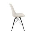 Chaise scandinave Kick Velvet - Ivoire - Ivoire