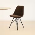 Chaise scandinave Kick Velvet - Café - Marron café