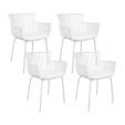 Set de 4 Chaise d’extérieur Kick Otis - Blanc