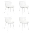 Set de 4 Chaise d’extérieur Kick Lot - Blanc