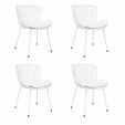 Set de 4 Chaise d’extérieur Kick Lot - Blanc